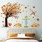 Fall Maple Leaves Wall Decals Autumn Pumpkin Scarecrow Wall Stickers